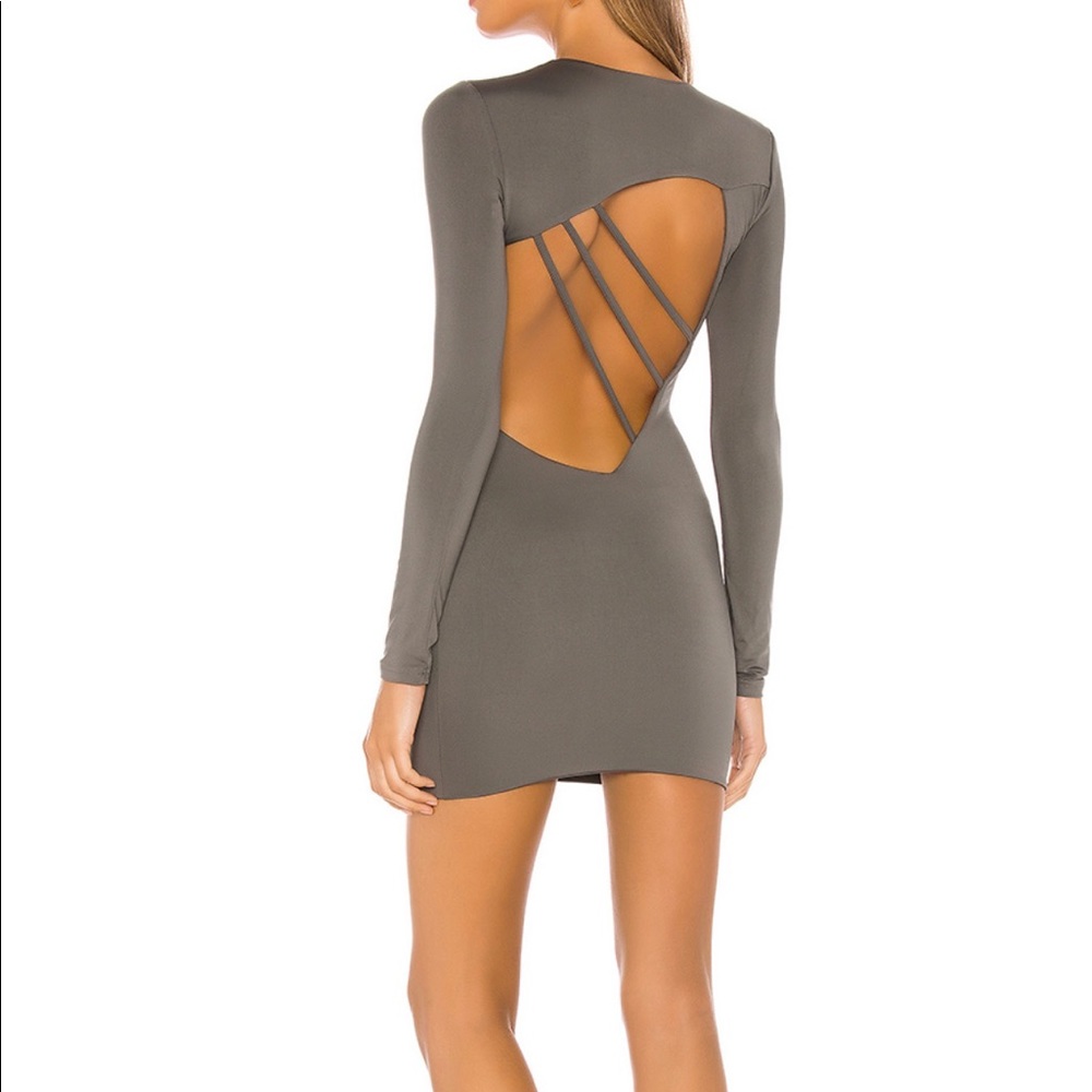 Superdown Dee Cut Out Dress in Grey